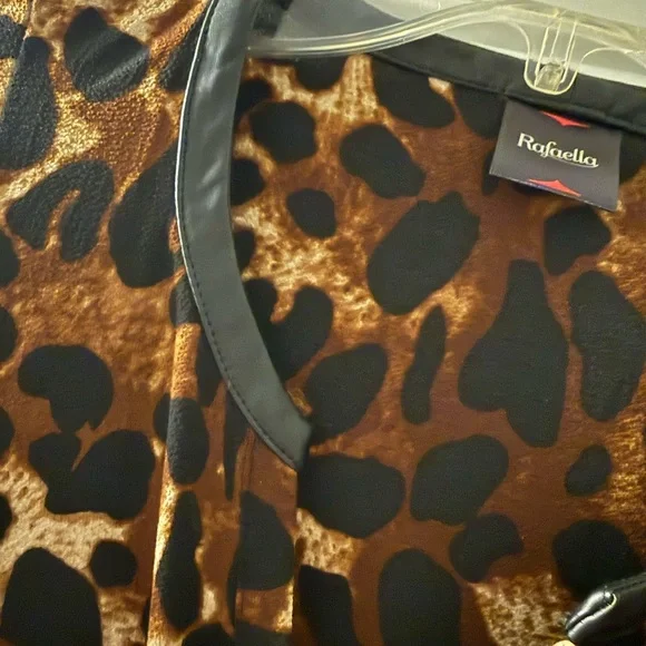 Rafaella Brown and Black Animal Print Blouse - Picture 3 of 9